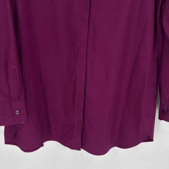 Chico's Classic Fit No-Iron Button-Up Shirt Plum Purple Size 3 large Career work - Picture 10 of 11